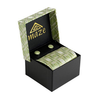 Matching Cufflinks & Tie - Lime