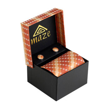 Matching Cufflinks & Tie - Orange