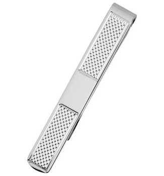Patterned Sterling Silver Tie Bar