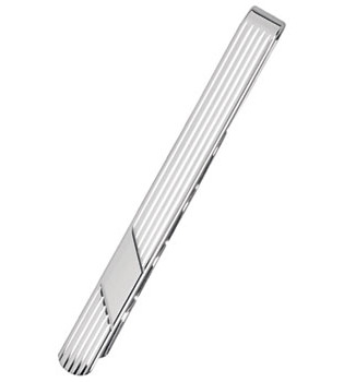 Striped Sterling Silver Tie Bar