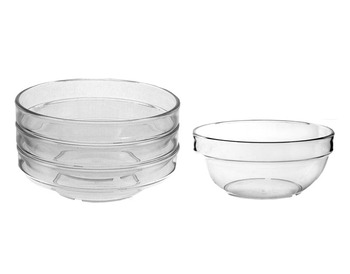 4 Unbreakable Polycarbonate Plastic Serving Bowls