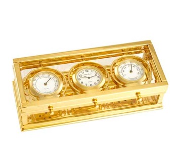 BR1424 - Ships Clock with Hygrometer and Thermometer