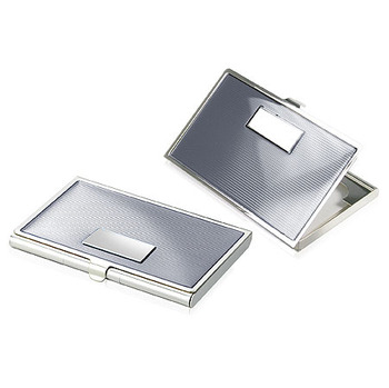Enamel Business Card Case - Grey