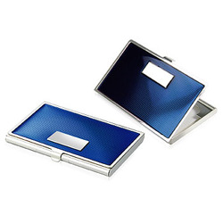Enamel Business Card Case - Navy Blue