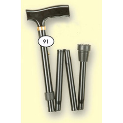 Short Traditional Folding Stick With Crutch Handle - 91