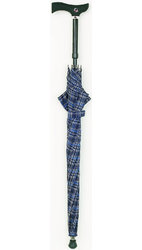 Walking Stick Umbrella, Blue Tartan.
