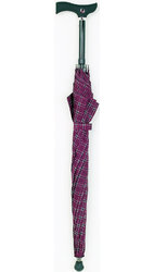 Walking Stick Umbrella, Burgundy Tartan