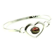 Silver Plated Heart Bangle - HBA13