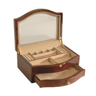 Woodford Rosewood Clear Top Veneer Jewellery Box