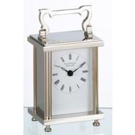 Chrome Heavy Flat Brass Carriage Clock with Quartz Movement