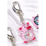 Pink Pig Keyring Clock - IMP 722