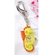 Yellow Seahorse Keyring Clock - IMP 726