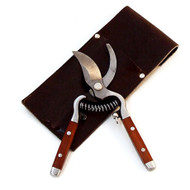Rosewood Secateurs in Leather Pouch