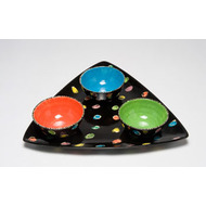 Triangle Platter with 3 Bowls