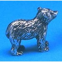 Silver Polar Bear Family Ornament - Cub Standing