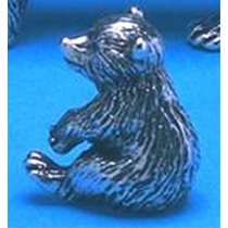 Silver Polar Bear Family Ornament - Cub Sitting