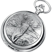 Woodford Full Hunter Chrome/Pewter Monarch of the Glen Pocket Watch 1913