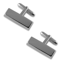 Sterling silver ingot bar cufflinks