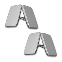 Sterling silver plain double-sided cufflinks 2