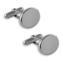 Sterling silver plain oval cufflinks 2