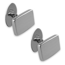 Sterling silver plain rectangular cufflinks 1