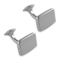 Sterling silver plain rectangular cufflinks 3