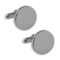 Sterling silver plain round cufflinks