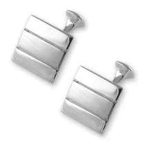 Sterling silver satin finish square cufflinks