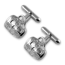 Sterling silver beer mug cufflinks