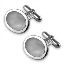 Sterling silver blue mother of pearl cufflinks