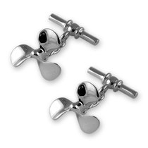 Sterling silver boat propeller cufflinks