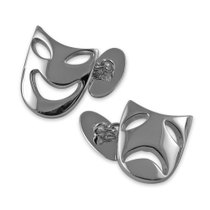 Sterling silver comedy & tragedy mask cufflinks