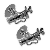 Sterling silver golf bag & clubs cufflink