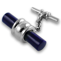 Sterling silver lapis barrel cufflinks