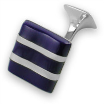 Sterling silver lapis wave cufflinks