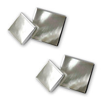 Sterling silver mother of pearl double-sided cuflinks 3