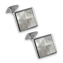 Sterling silver mother of pearl squared cufflinks