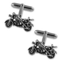 Sterling silver motorbike cufflinks