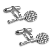 Sterling silver racquet cufflinks