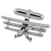 Sterling silver triplane cufflinks