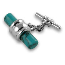 Sterling silver turquoise barrel cufflinks