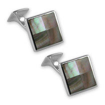 Sterling silver with 4 black squares cufflinks