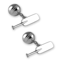Silver plated cricket bat & ball cufflinks