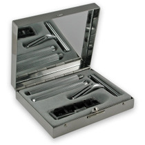 Silver plated travel razor kit