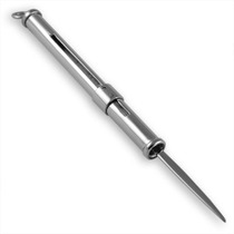 Sterling silver plain slide action toothpick
