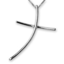 Sterling silver curved cross