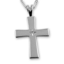 Sterling silver diamond cross