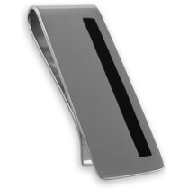 Sterling silver onyx money clip