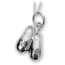 Sterling silver ballet shoe pendant