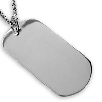 Sterling silver oval dog tag - 5cm